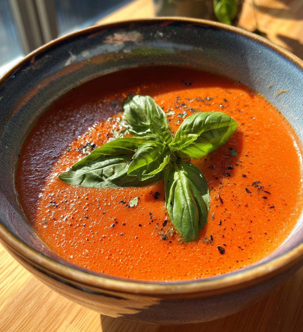 Chilled Creamy Tomato Basil Soup - detail 1