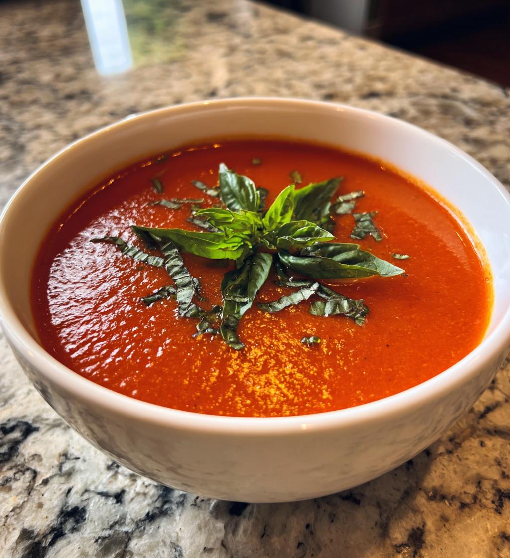 Chilled Creamy Tomato Basil Soup