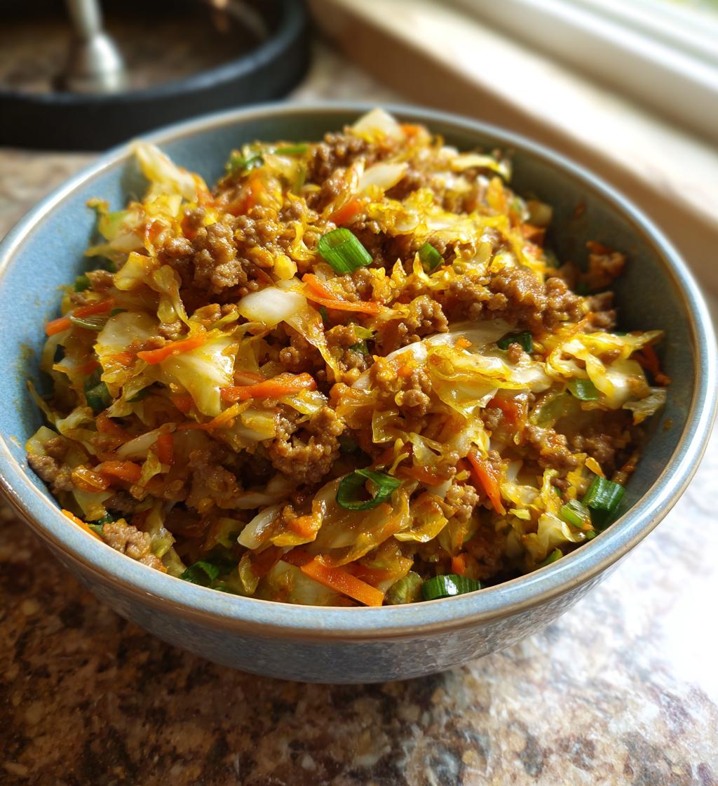 Chinese Ground Beef and Cabbage Stir Fry - detail 1