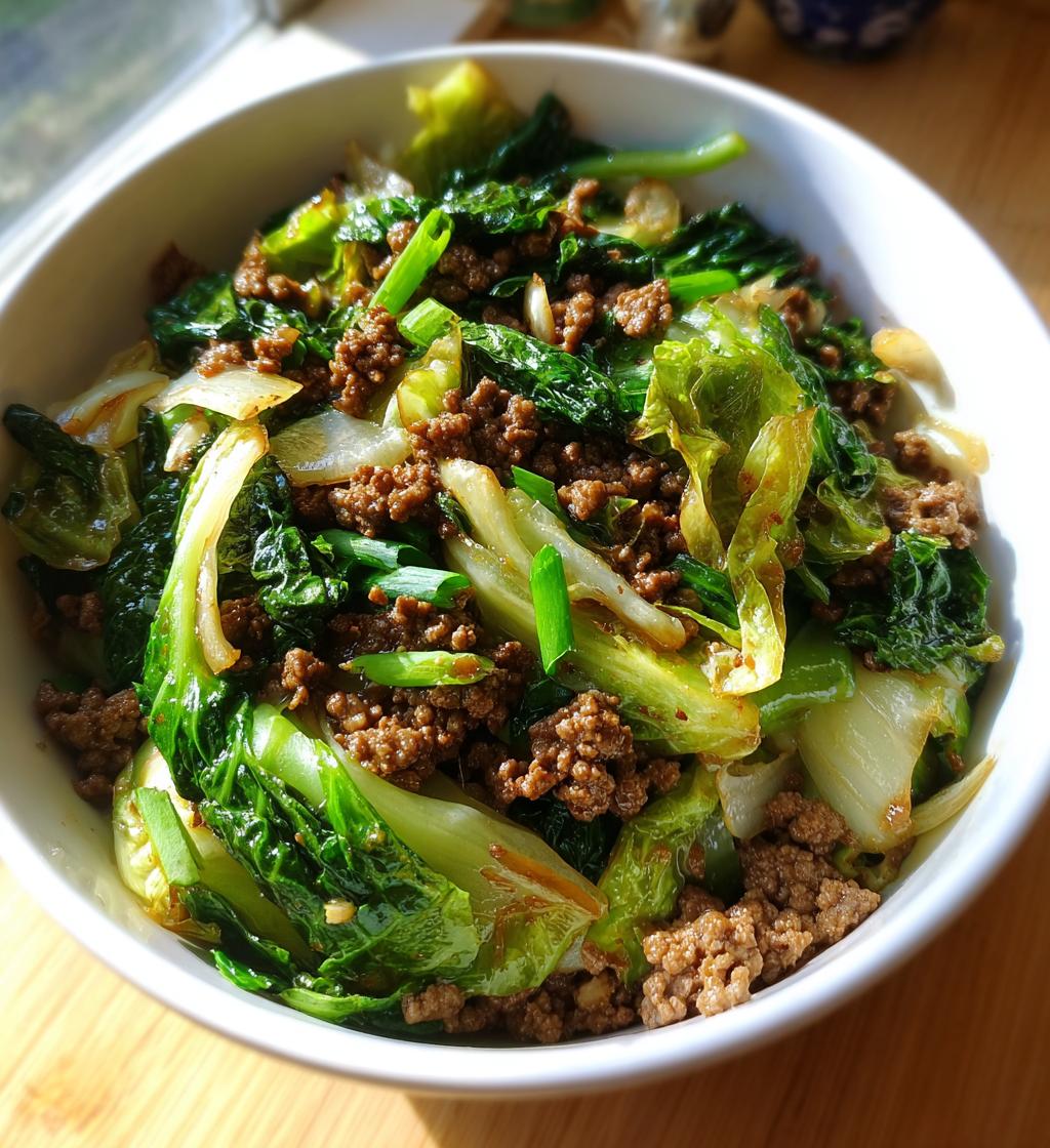 Chinese Ground Beef and Cabbage Stir Fry - detail 1