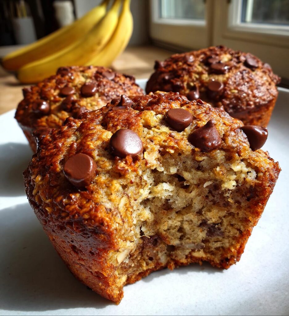 Chocolate Banana Oatmeal Muffins