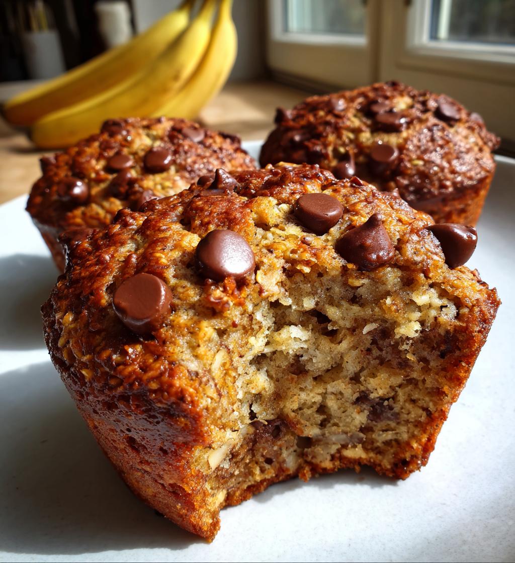 Chocolate Banana Oatmeal Muffins