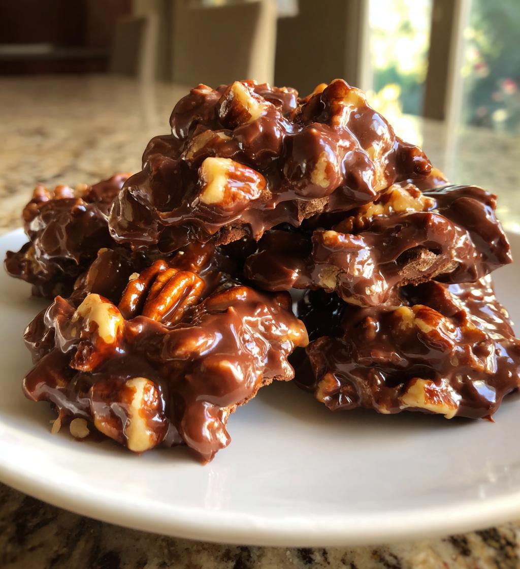 Chocolate Pecan Turtle Clusters - detail 1