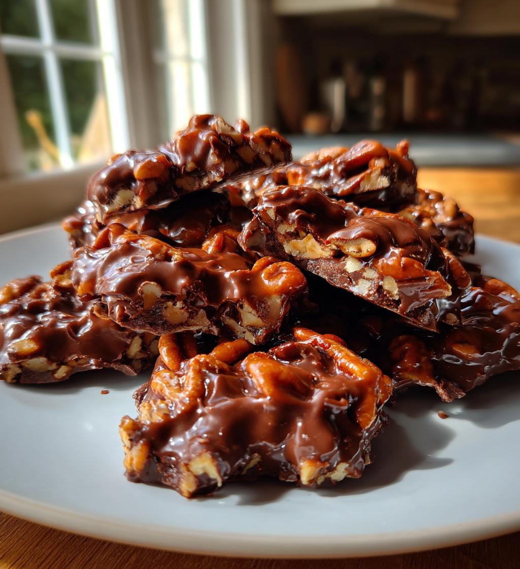 Chocolate Pecan Turtle Clusters