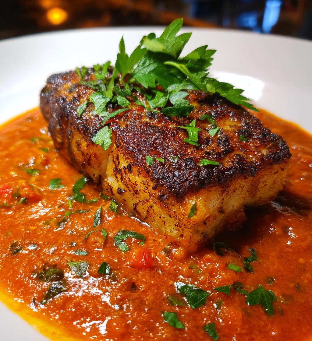 Cod in Roasted Red Pepper Sauce - detail 1