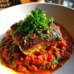 Cod in Roasted Red Pepper Sauce