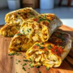 Cozy Cheesy Garlic Chicken Wraps