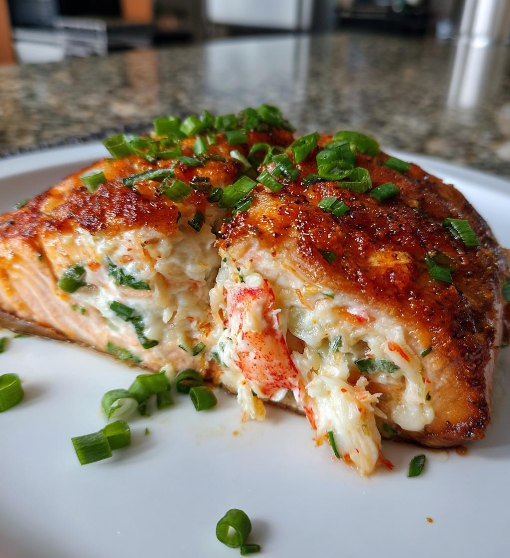 Crab and Shrimp Stuffed Salmon - detail 1