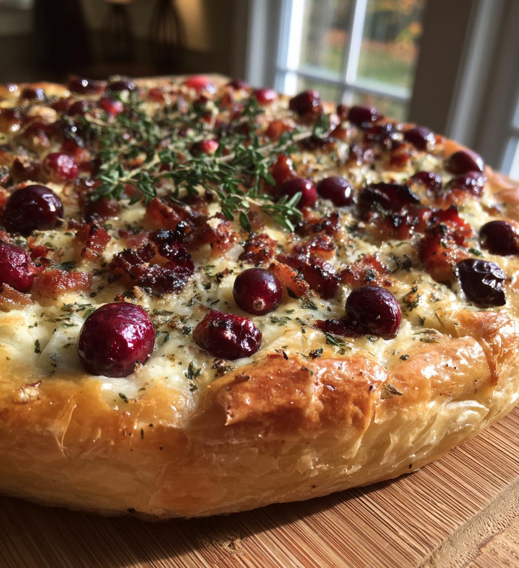 Cranberry Brie Tart with Pancetta & Thyme - detail 1