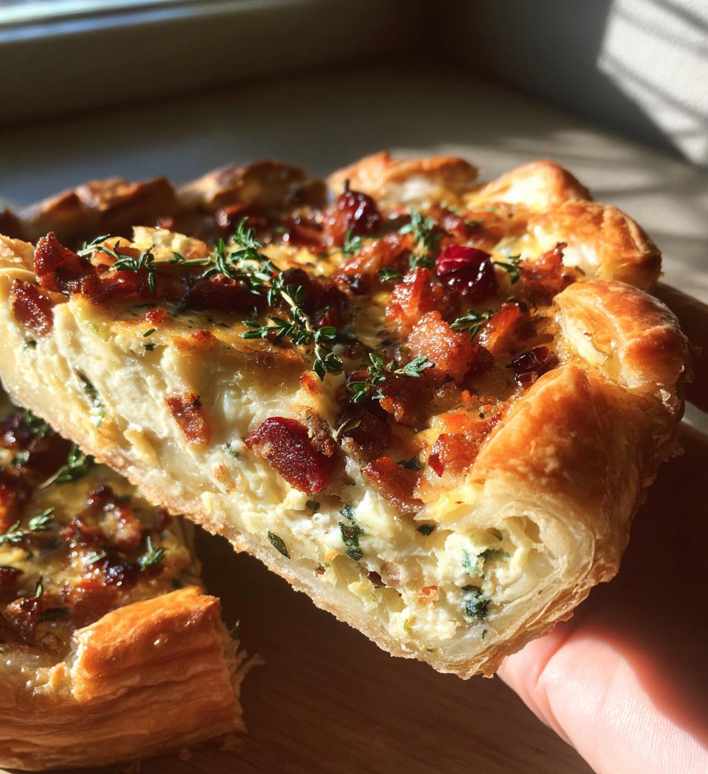 Cranberry Brie Tart with Pancetta & Thyme