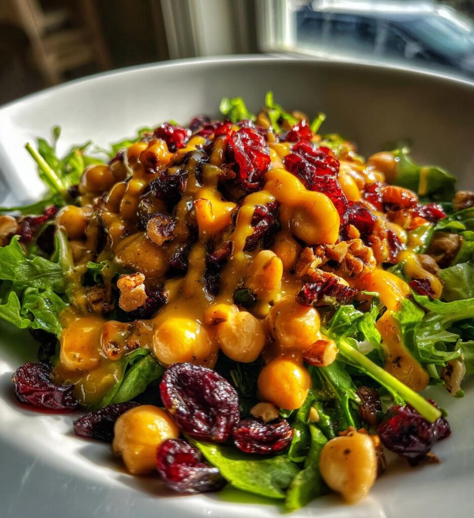Cranberry Walnut Chickpea Salad with Orange Vinaigrette