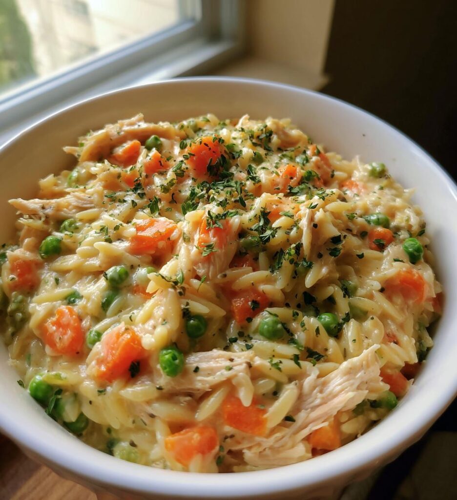 Creamy Chicken Pot Pie Orzo