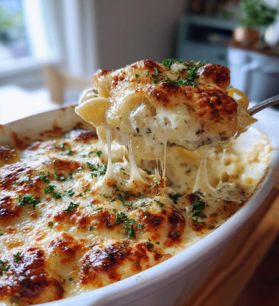 Creamy Garlic Parmesan Pasta Bake