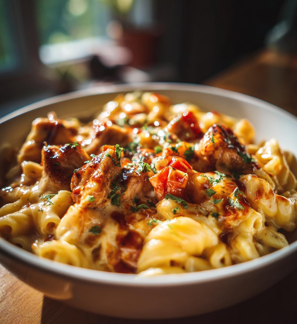 Creamy Honey Bbq Chicken Cheddar Pasta