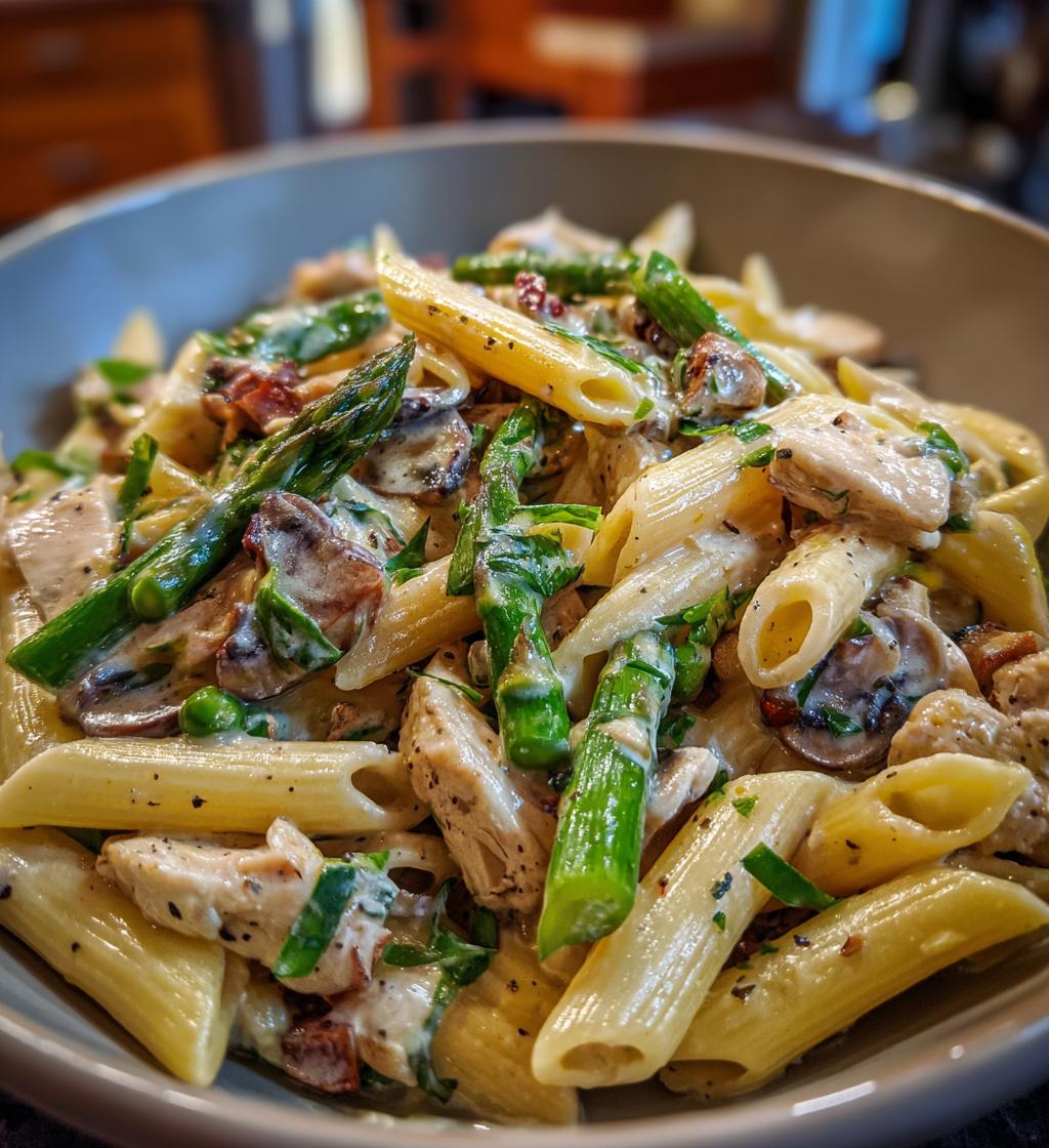 Creamy Mushroom & Asparagus Chicken Penne - detail 1