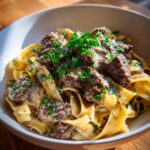 Creamy One Pot Beef Pasta with Garlic Butter