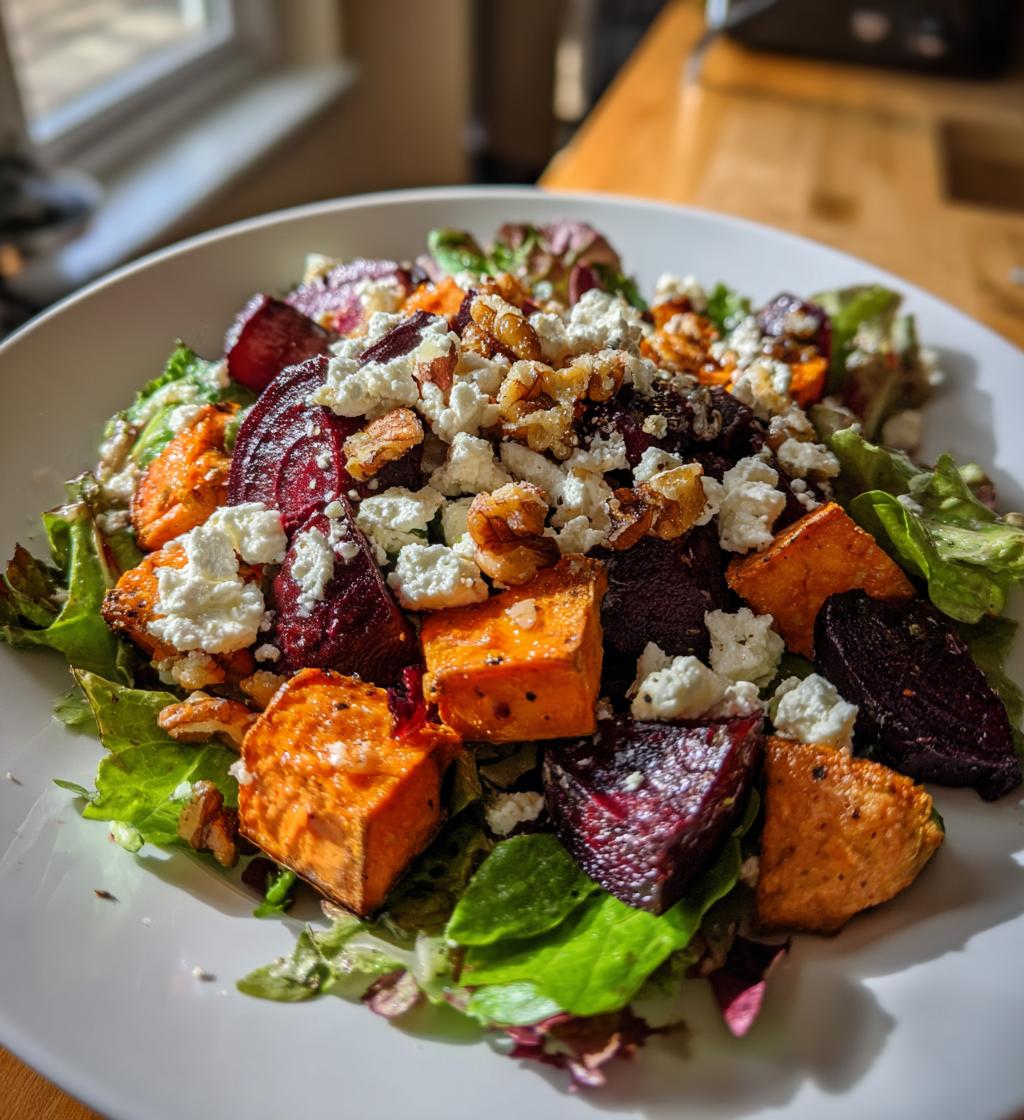 Creamy Roasted Beet Salad Sweet Potato Feta