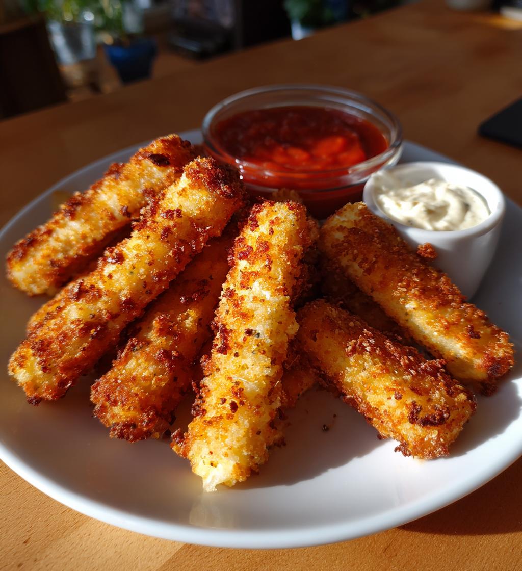 Crispy Mozzarella Sticks with Marinara Sauce & Creamy Dip - detail 1