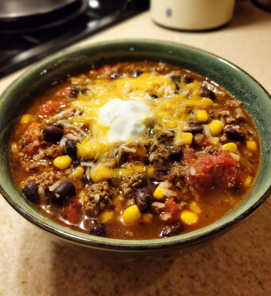 Crock Pot Taco Rice Soup