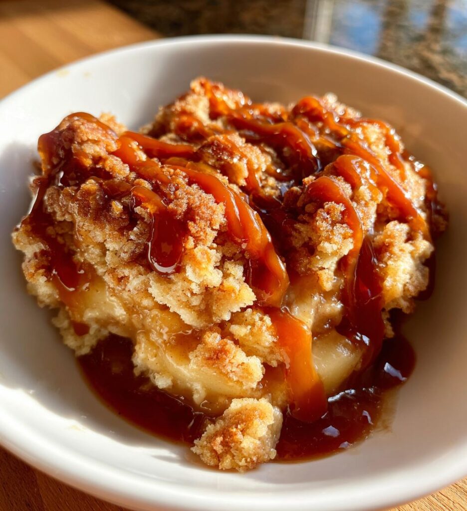 Crockpot Caramel Apple Dump Cake
