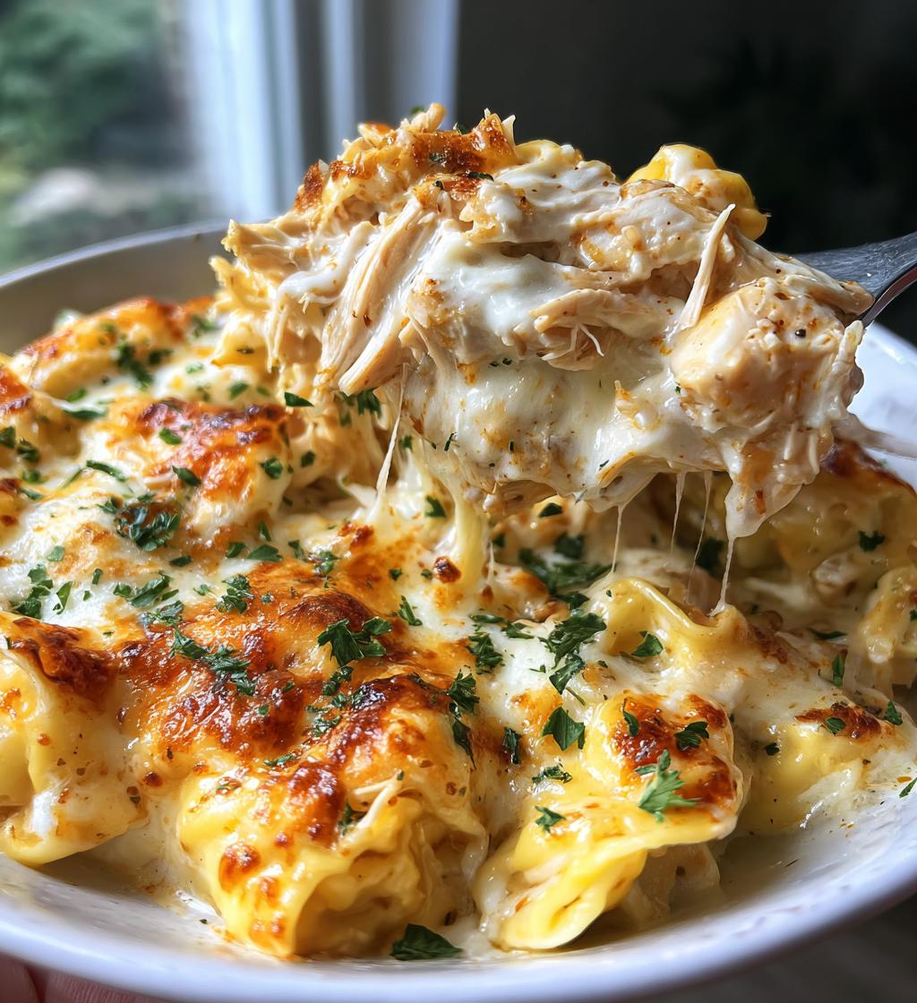 Crockpot Chicken Alfredo Tortellini