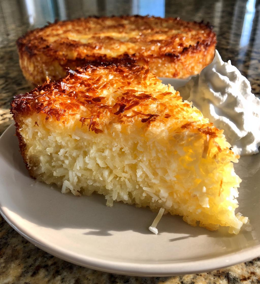 Crustless Coconut Pie - detail 1