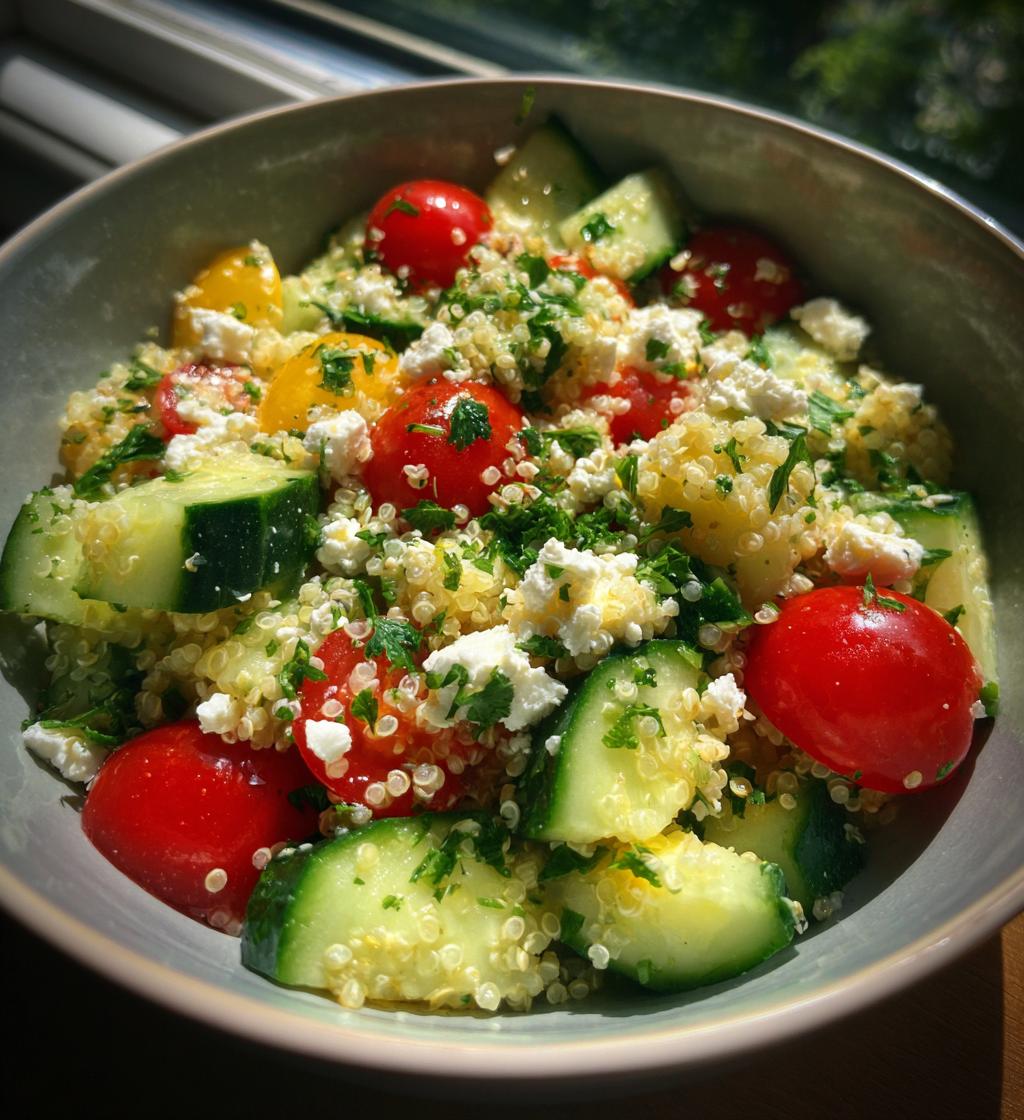 Cucumber Quinoa Feta Salad