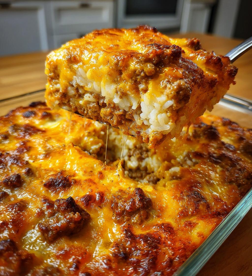 French Onion Beef Rice Casserole