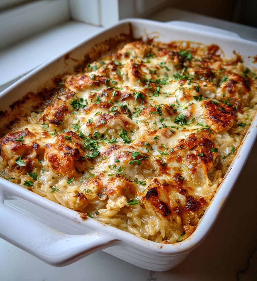 French Onion Chicken Orzo Casserole - detail 1
