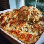 French Onion Chicken Orzo Casserole