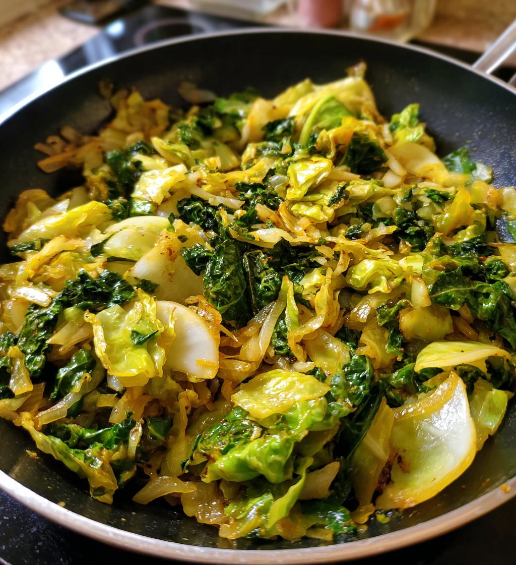 Fried Cabbage with Onion And Garlic