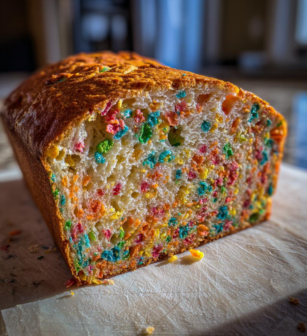 Fruity Pebbles Breakfast Bread - detail 1