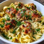 Garlic Butter Chicken Bites with Savory Creamy Parmesan Pasta