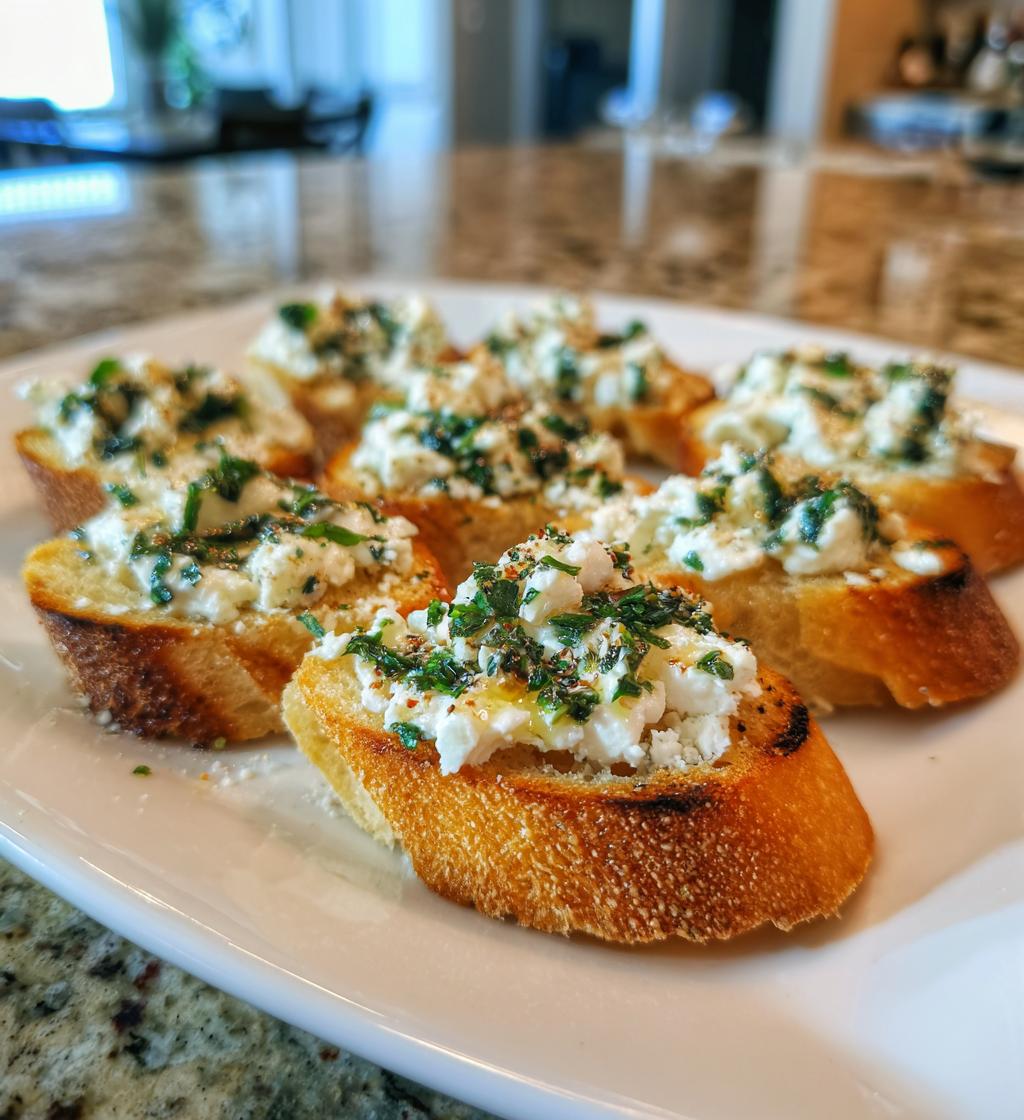Garlic Herb Goat Cheese Bruschetta