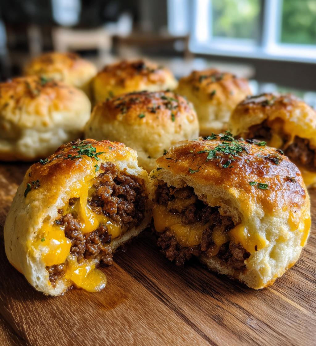 Garlic Parmesan Cheeseburger Bombs