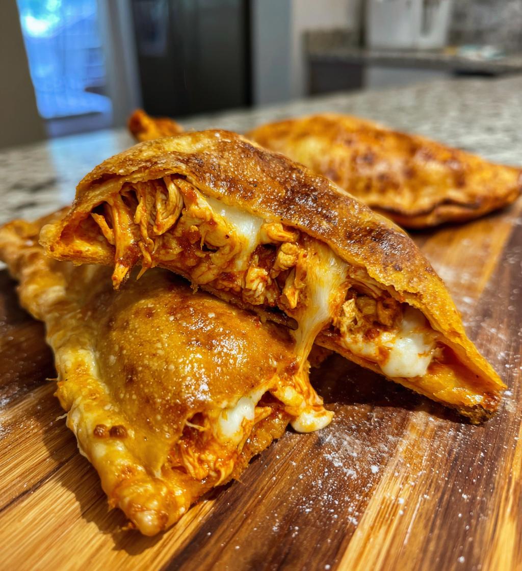 Gooey Buffalo Chicken Pizza Pockets