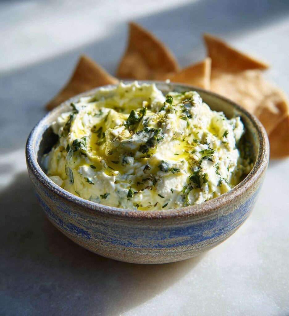 Green Olive And Feta Cheese Dip