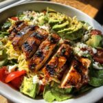 Grilled Lemon Herb Chicken Avocado Orzo Salad
