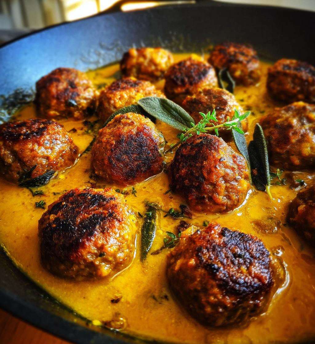 Ground Meatballs in Pumpkin Sage Sauce - detail 1