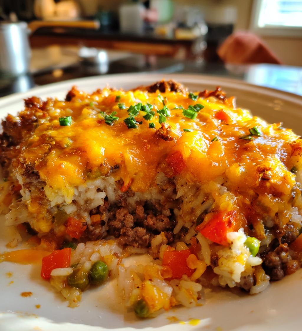 Homemade Cheesy Beef & Vegetable Casserole