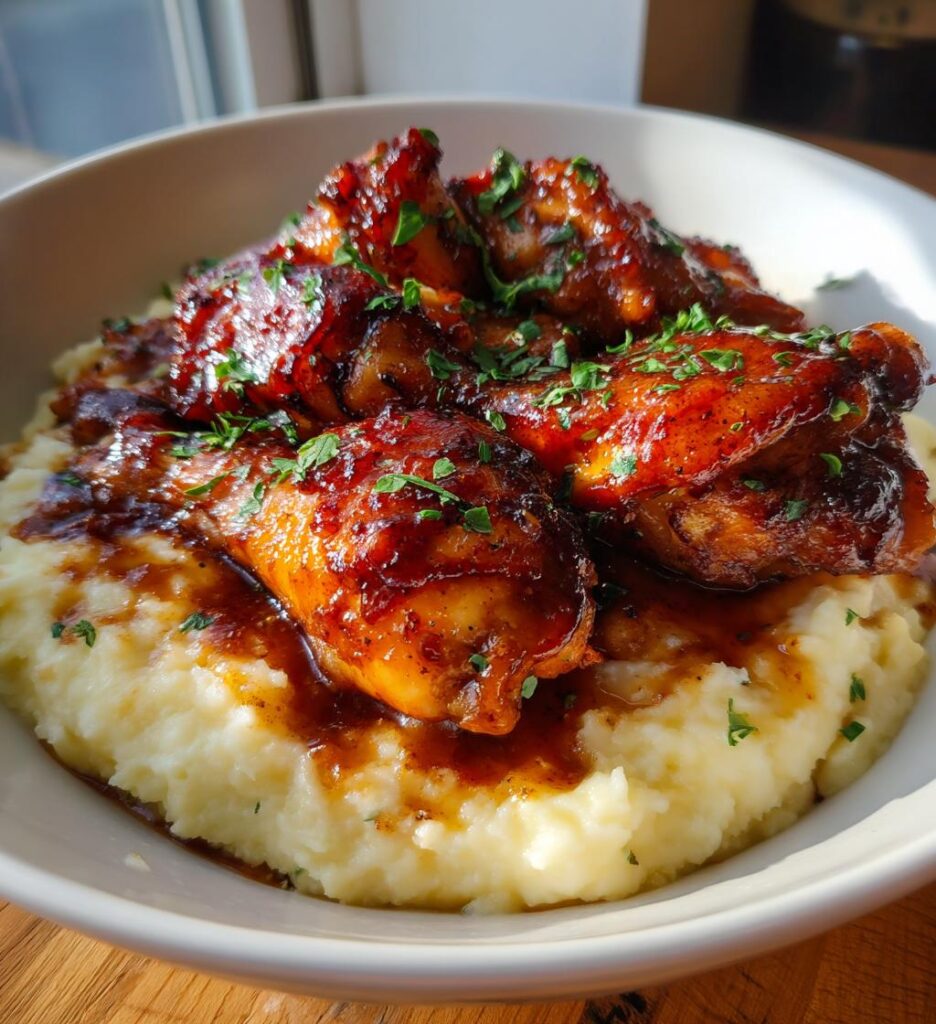 Honey Bbq Chicken Creamy Garlic Parmesan Potatoes
