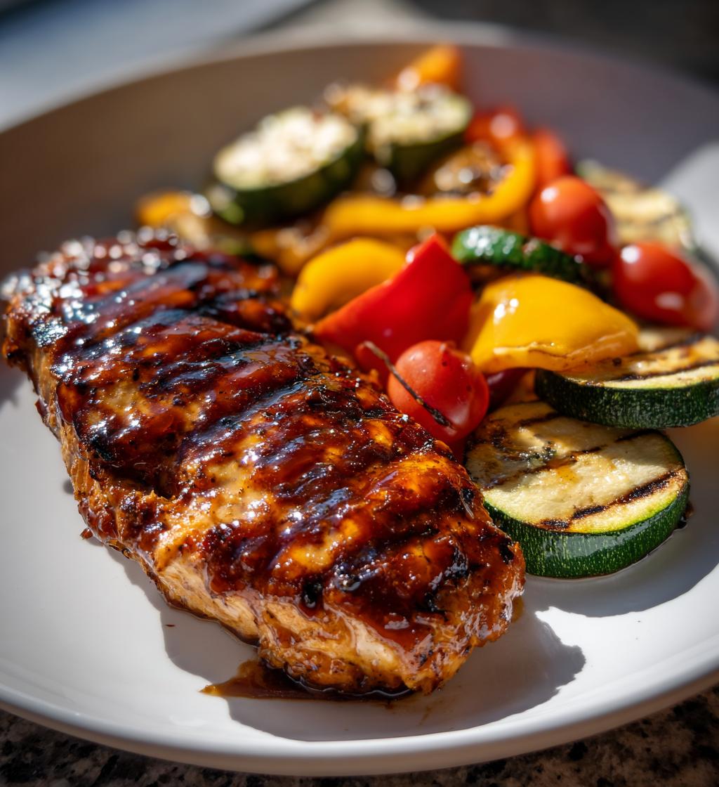 Honey Bbq Chicken Served with Grilled Veggie Medley - detail 1
