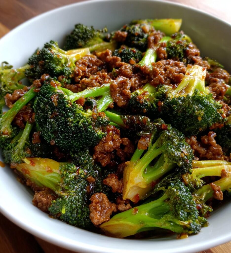 Honey Garlic Ground Beef and Broccoli