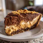Layered Chocolate and Peanut Butter Pie with Cookie Crust