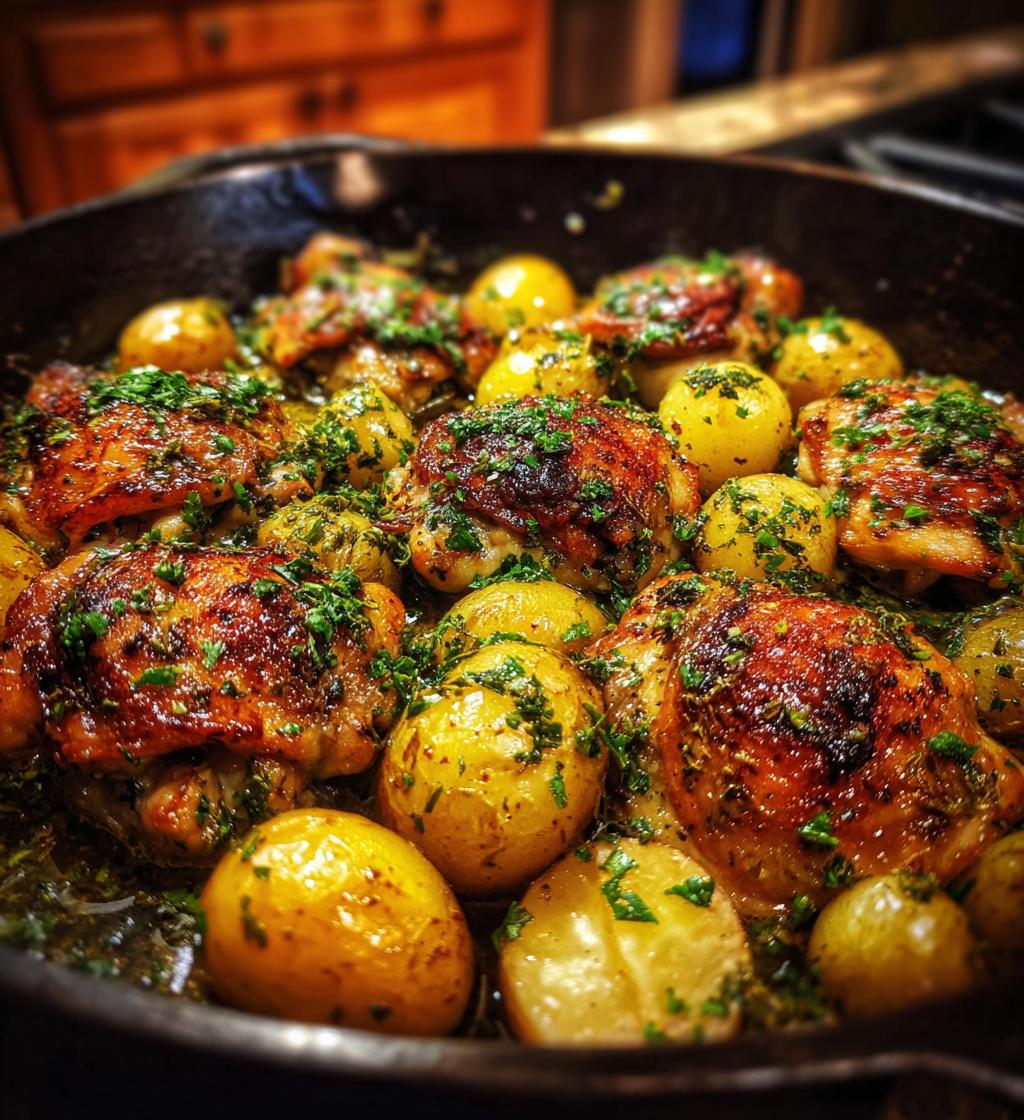 Lemon Garlic Butter Chicken Potatoes Skillet - detail 1
