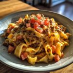 Loaded Cheeseburger Alfredo Pasta