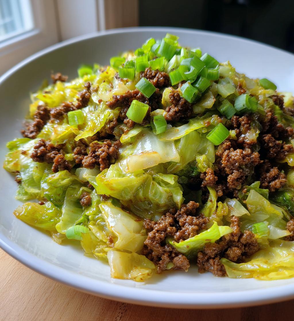 Low-Carb Mongolian Ground Beef and Cabbage - detail 1