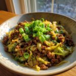 Low-Carb Mongolian Ground Beef and Cabbage
