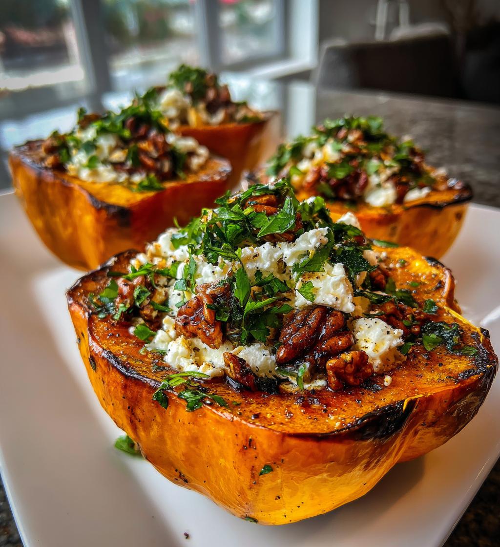 Maple Pecan Goat Cheese Roasted Acorn Squash - detail 1