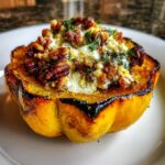 Maple Pecan Goat Cheese Roasted Acorn Squash